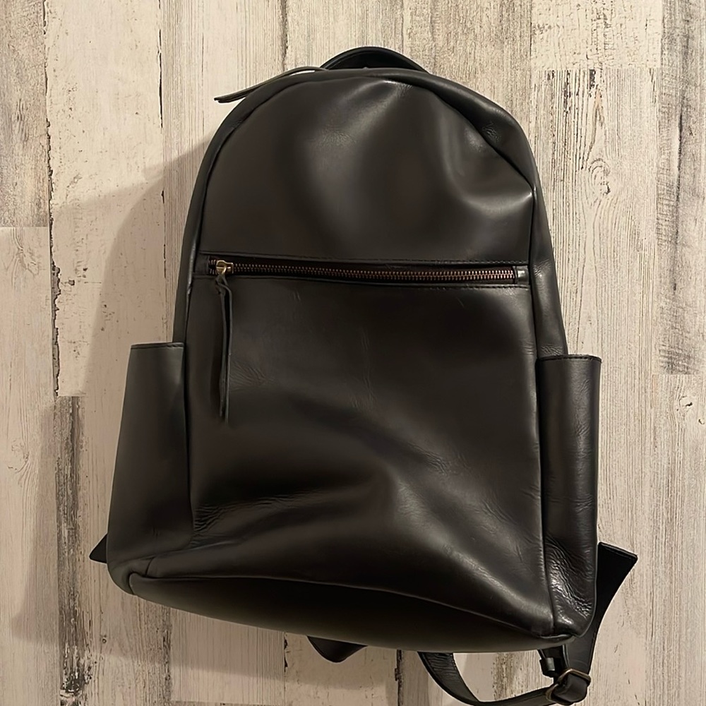 Able black leather Alem backpack